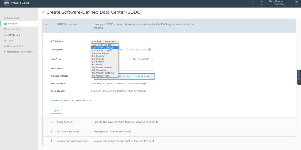 Create Software-Defined Data Center (SDDC)