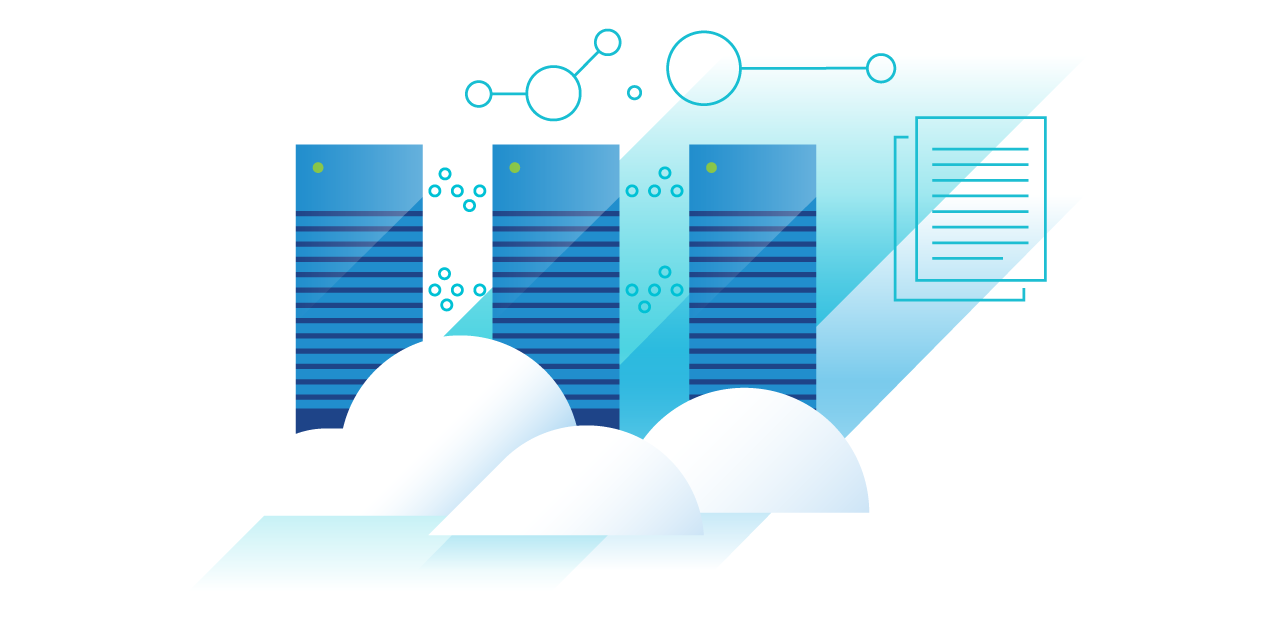 Illustration: Three servers replicated in the cloud for disaster recovery